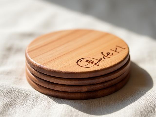 地域の間伐材を使用したコースター